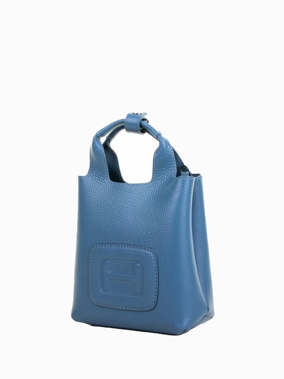 Shopping bag H-Bag mini in pelle martellata