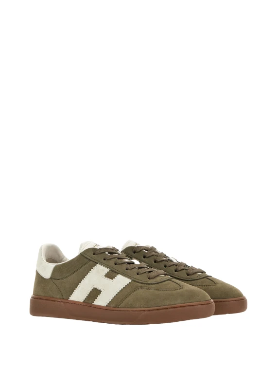 Sneakers in pelle scamosciata verde