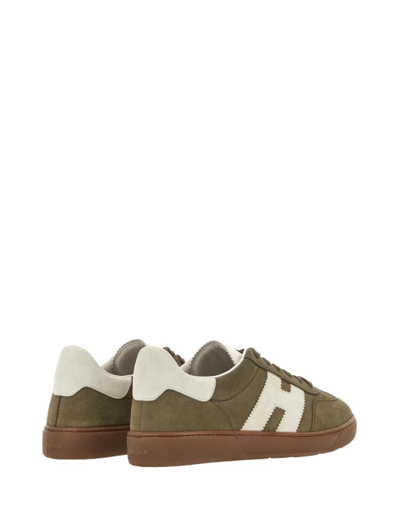 Sneakers in pelle scamosciata verde