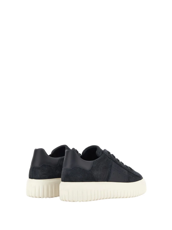 Sneakers H-Stripes in pelle scamosciata blu Hogan
