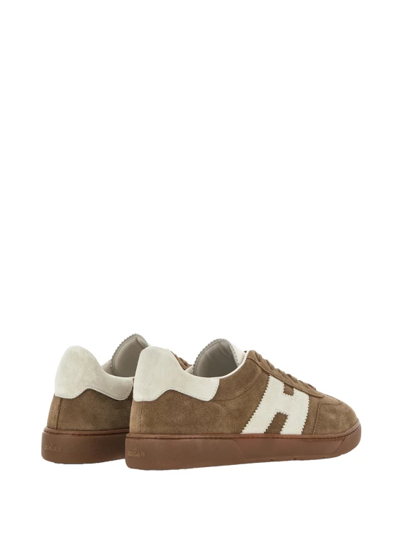 Sneakers in pelle scamosciata beige