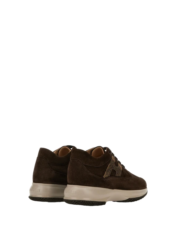 Sneakers in pelle scamosciata marrone
