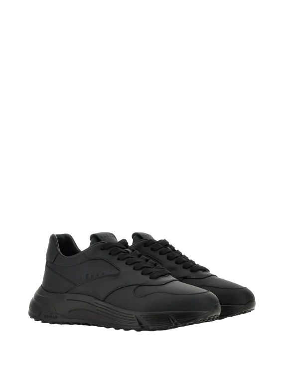 Sneakers in pelle liscia nera