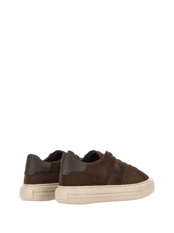 Sneakers basse in pelle scamosciata marrone scuro Hogan