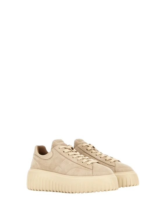 Sneakers in nappa beige
