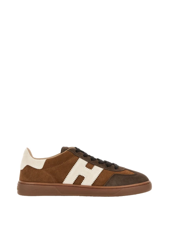 Sneakers in pelle scamosciata marrone