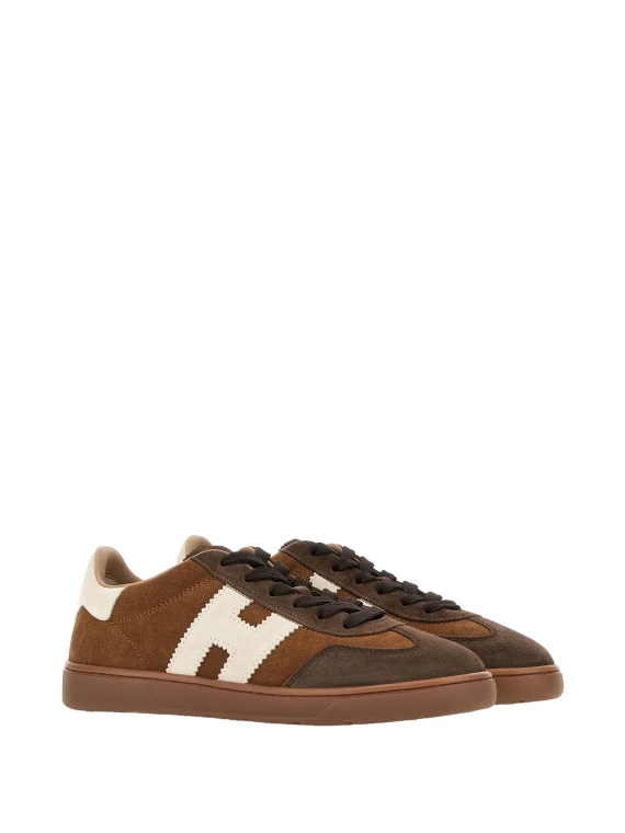 Sneakers in pelle scamosciata marrone
