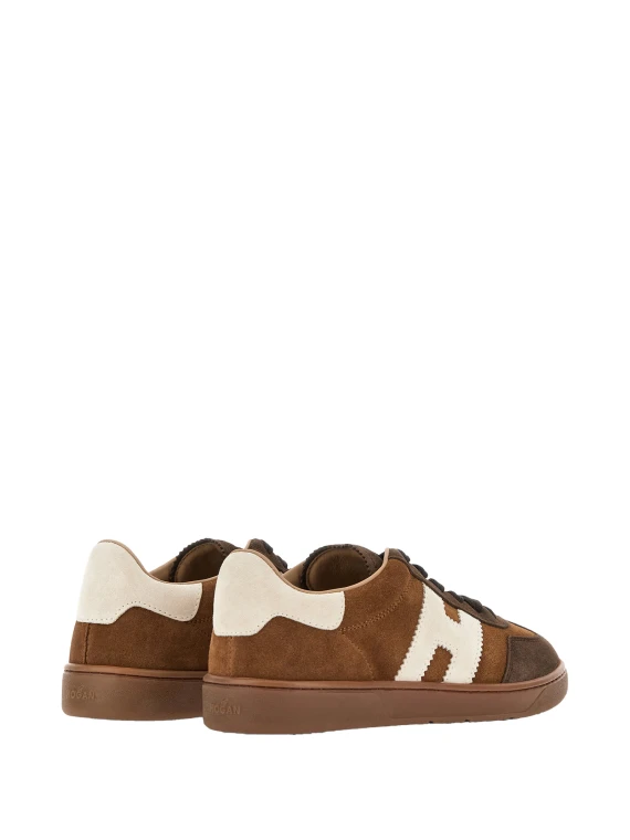 Sneakers in pelle scamosciata marrone