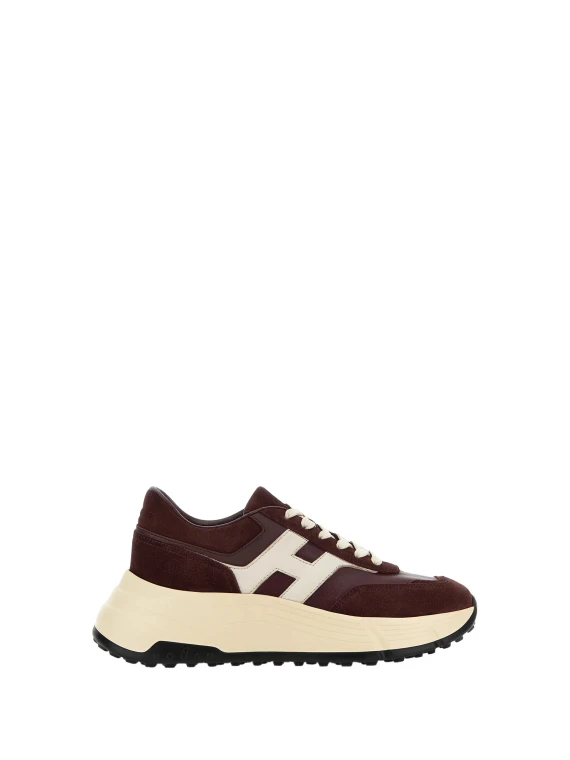 Sneakers in pelle scamosciata bordeaux