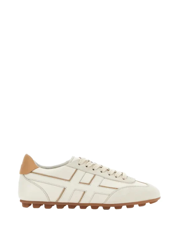 Sneakers in pelle scamosciata beige