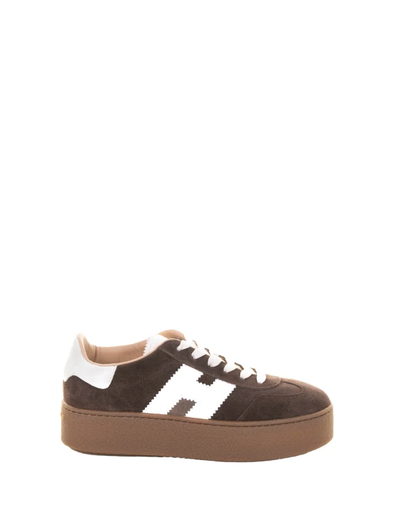 Sneakers in pelle scamosciata marrone
