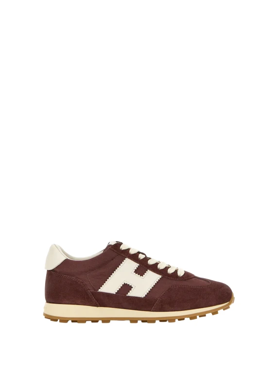 Sneakers in Pelle H727 Burgundy