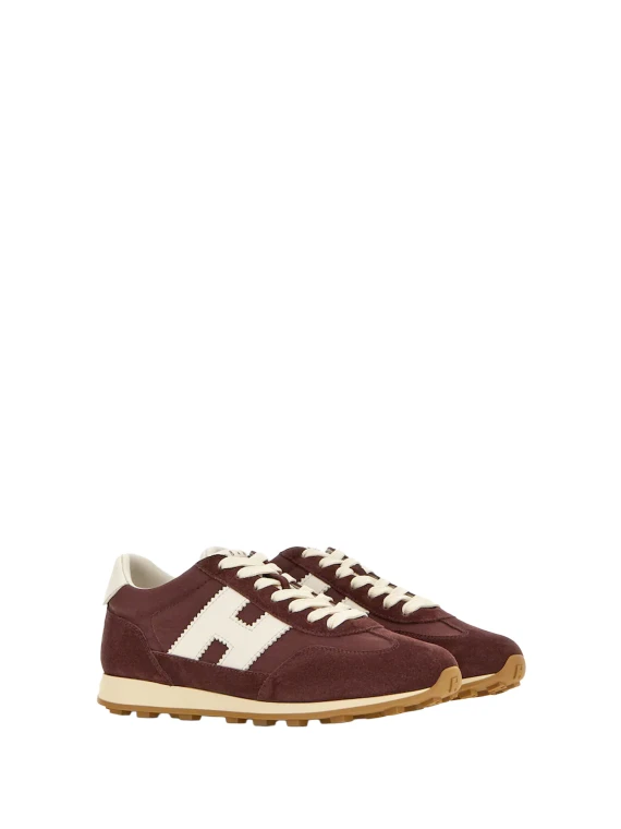 Sneakers in Pelle H727 Burgundy Hogan