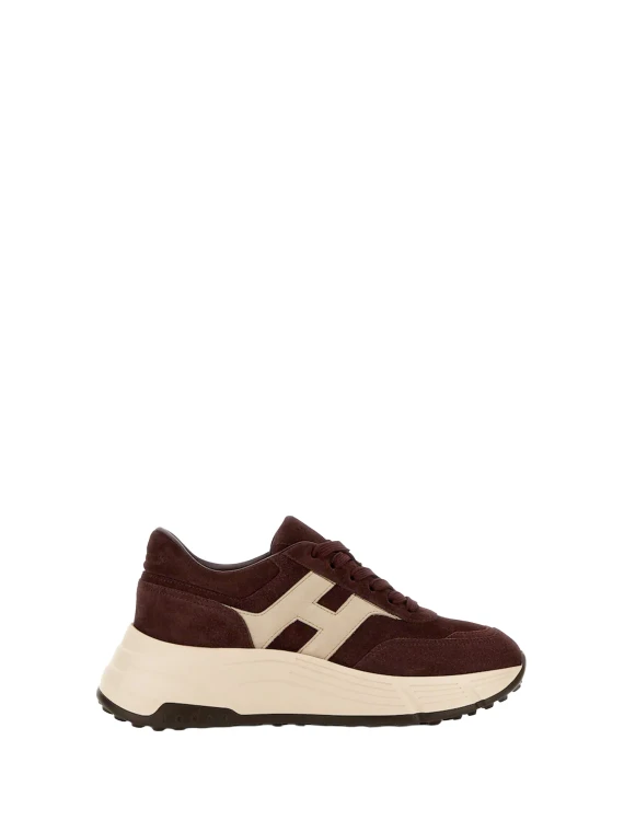 Sneakers Hi-Fi in Camoscio Burgundy