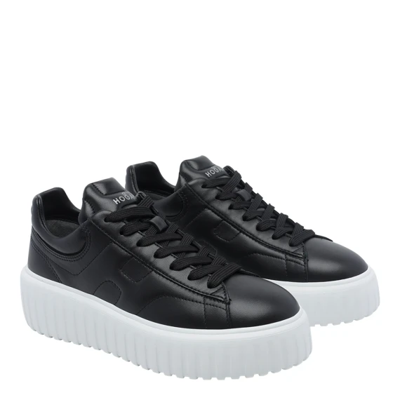 Black H-Stripes Logo Sneakers