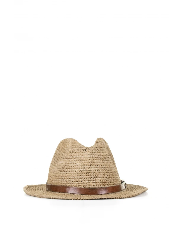 Foldable raffia hat