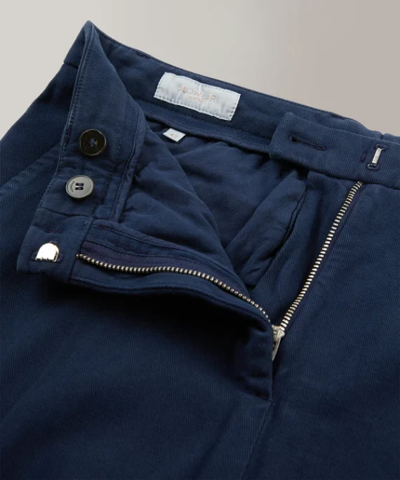 Pantalone slim fit in drill di cotone