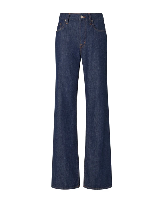 Jeans donna wide leg in denim dark blue