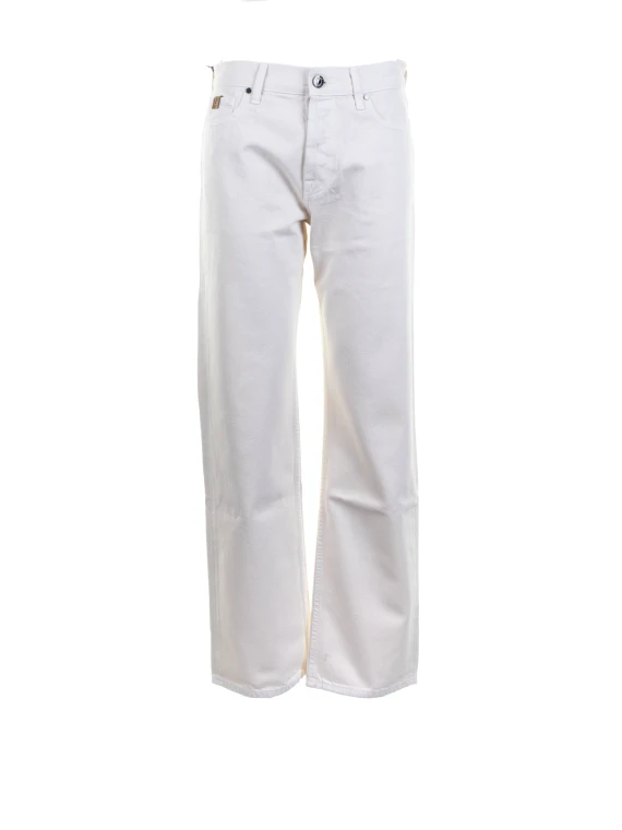 Women's White Straight Leg Trousers