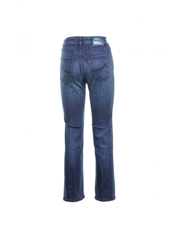 High-waisted jeans in dark denim