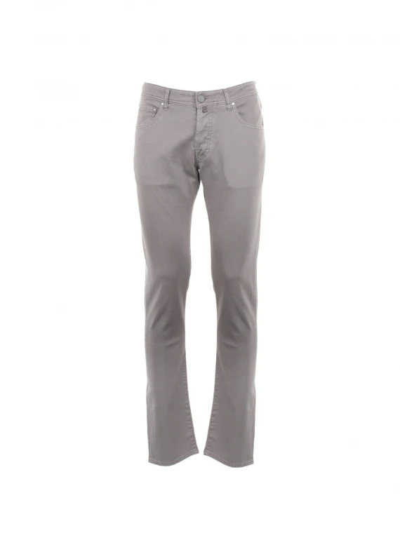 Chalk-colored slim fit trousers