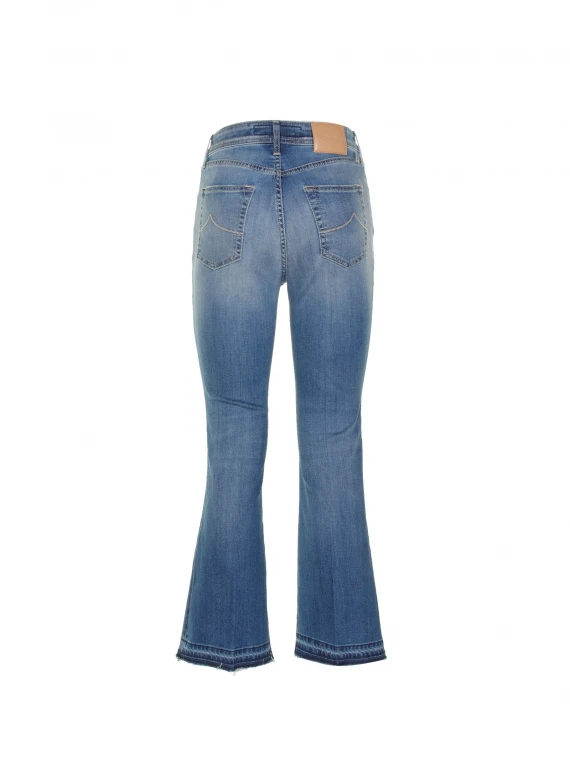 Flared high-waisted jeans