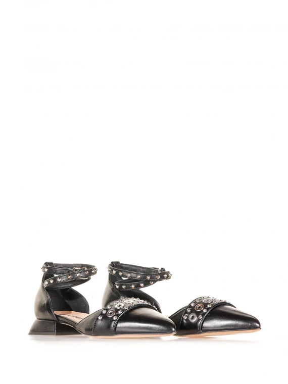 Nappa leather sandal with studs