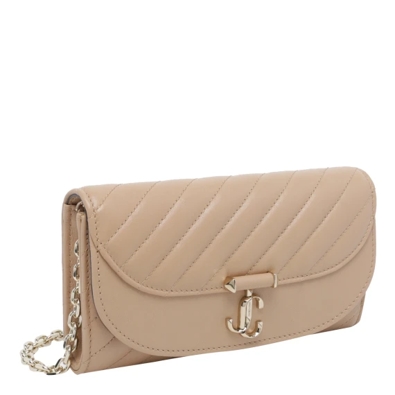 Portafoglio a tracolla Avn Curve beige Jimmy Choo