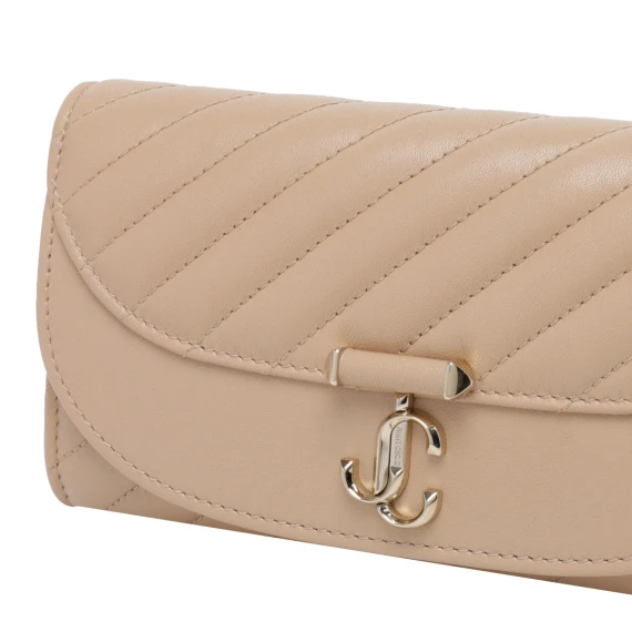 Portafoglio a tracolla Avn Curve beige Jimmy Choo