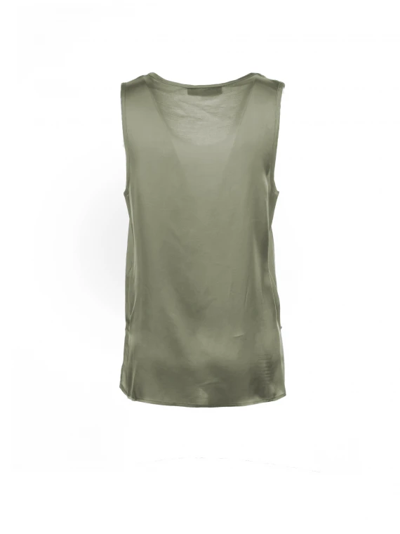 Top scollo a giro verde militare