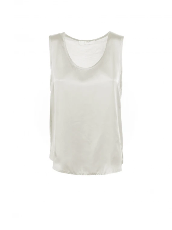 Top scollo a giro bianco