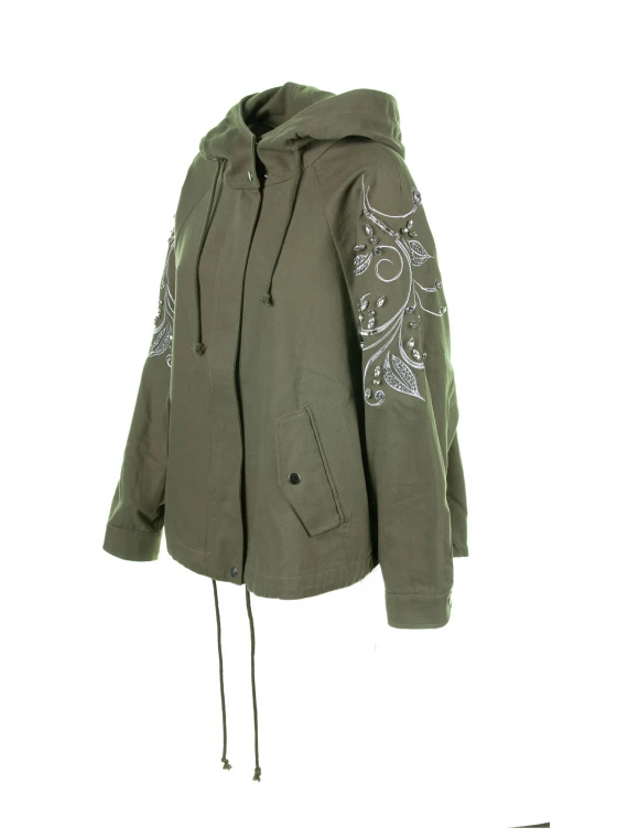 Sage green parka with hood