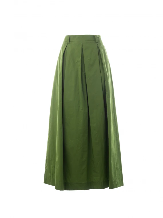 Long green wide skirt