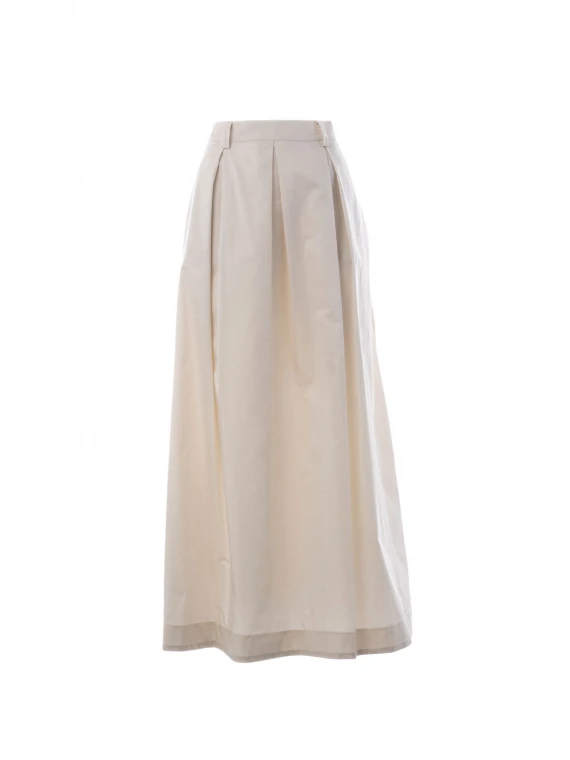 Beige wide long skirt