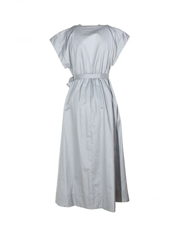 Short-sleeved dress with belt
