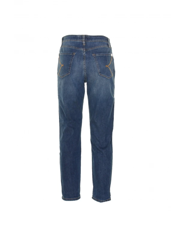 High-waisted jeans in dark denim