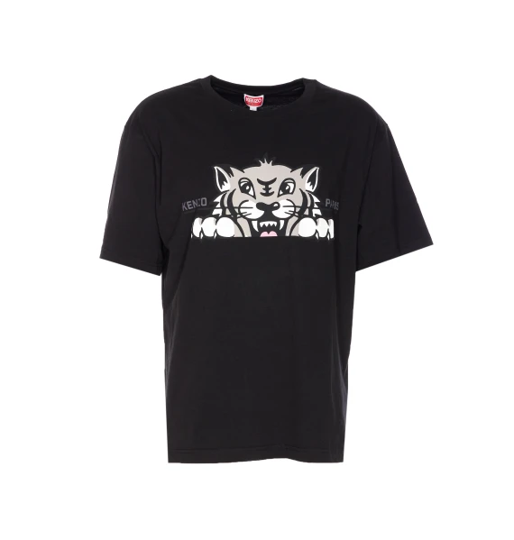 KENZO HAPPY TIGER EMBROIDERED OVERSIZE T-SHIRT