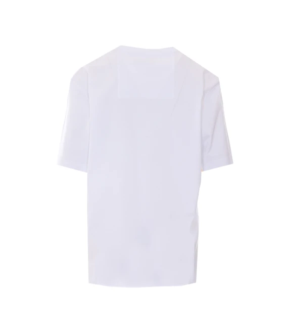 White T-shirt with embroidered logo LANVIN
