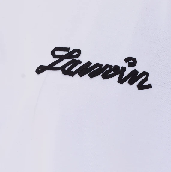 White T-shirt with embroidered logo LANVIN