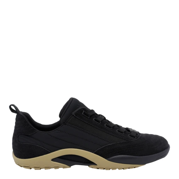 Sneakers basse nere in pelle di vitello e nylon