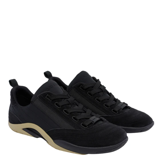Black low-top sneakers in calf leather and nylon LANVIN