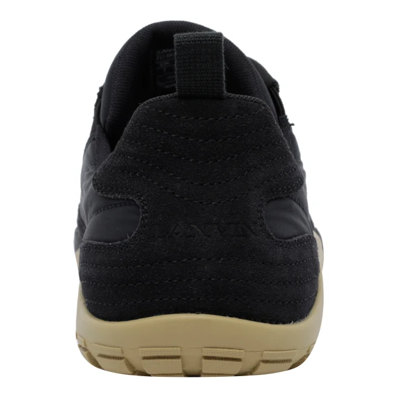 Black low-top sneakers in calf leather and nylon LANVIN