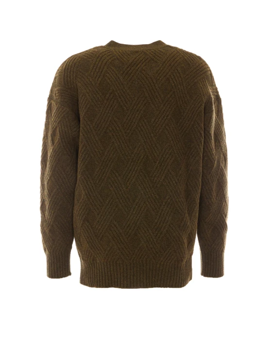 Cardigan in lana verde oliva LANVIN
