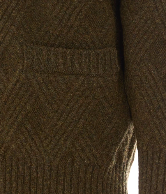 Cardigan in lana verde oliva LANVIN