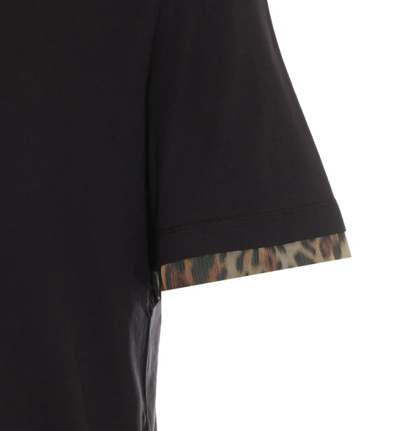 T-shirt nera in cotone LANVIN