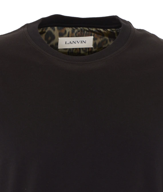 T-shirt nera in cotone LANVIN