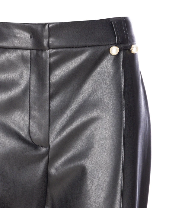 FLARE TROUSERS IN COATED FABRIC