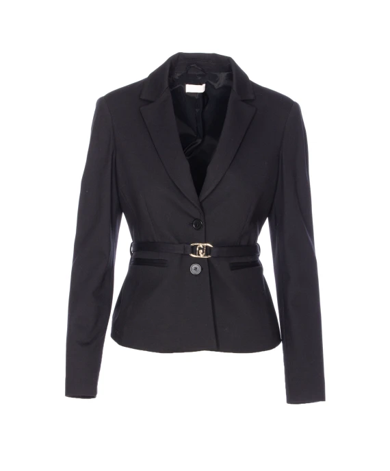 JACKET WITH LOGOED BELT