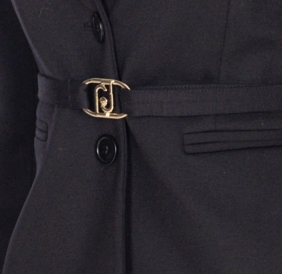 JACKET WITH LOGOED BELT