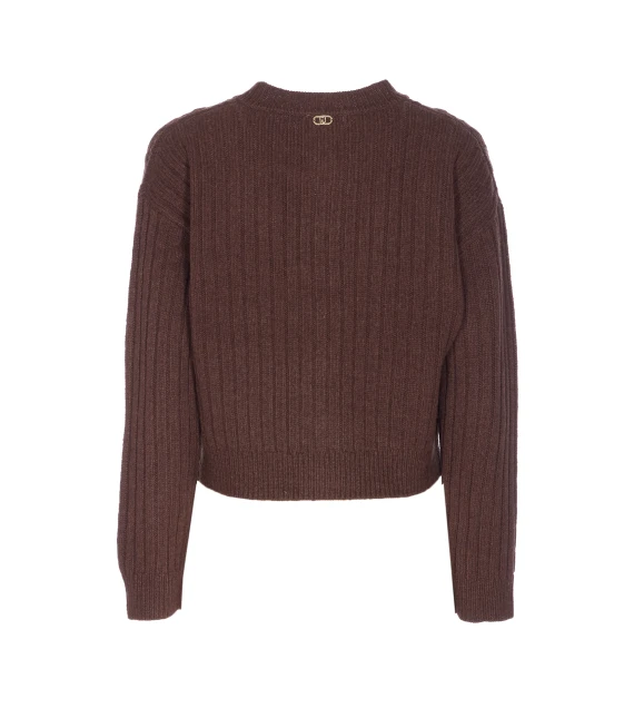 WOOL CARDIGAN WITH JEWEL BUTTON